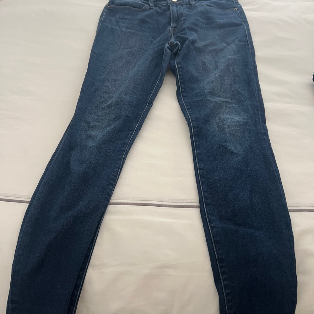 Frame Denim Le High Skinny Jeans in Deep Blue